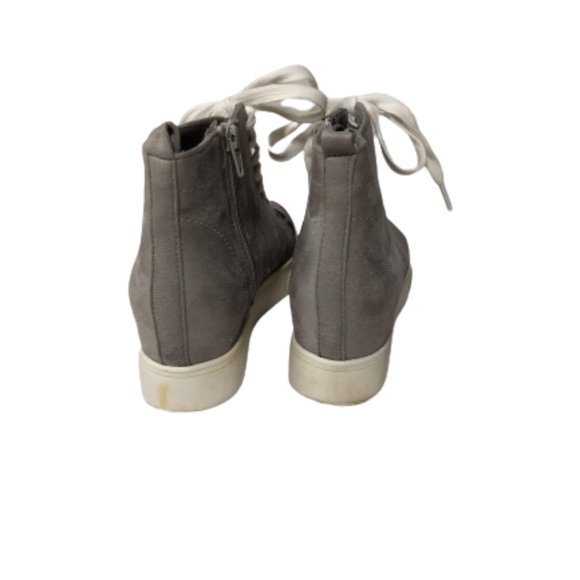 Very G High Top Gray Suede Cheetah Print Platform Sneakers Women Size 7.5 - Picture 2 of 9